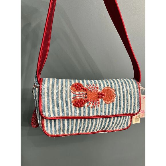 NEW RELEASE LOBSTER BEADED BAG WITH LOBSTER CHARM MADE IN INDIA Viral - Picture 2 of 8